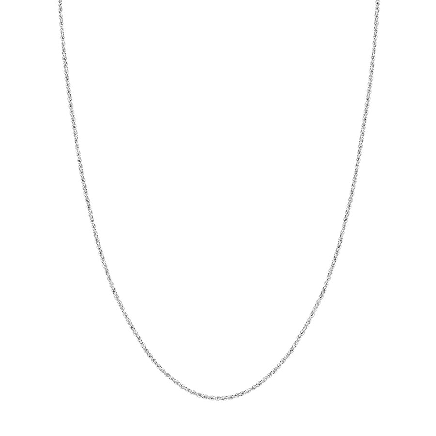 10K White Gold 2 mm Rope Chain with Lobster Clasp - 20in.