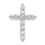 10K White Gold 3/4ct. Diamond Cross Chain Slide - 21 mm