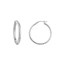 10K White Gold 3mm x 30mm DC Hoop Earrings