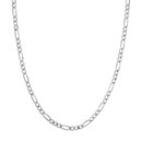 10K White Gold 4.5 mm Concave Figaro Chain - 22in.