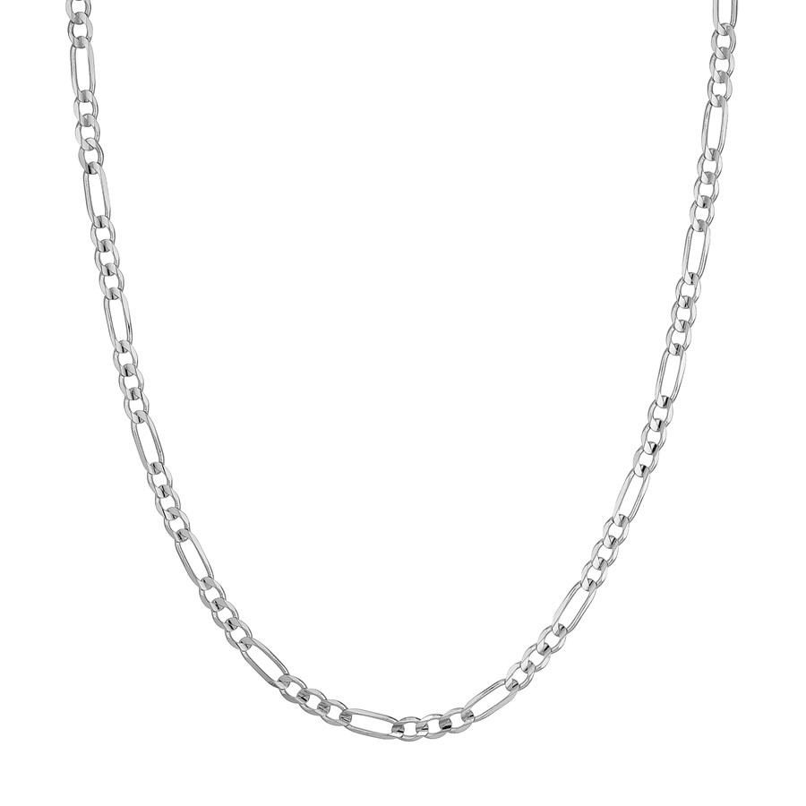 10K White Gold 4.5 mm Concave Figaro Chain - 22in.