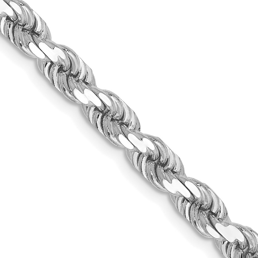 10K White Gold 4.5mm DiamondCut Rope Chain 28 in.