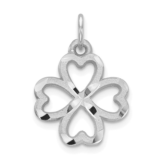 10K White Gold 4-Leaf Clover Pendant - in. 10K White Gold 4-Leaf Clover Pendant - in.