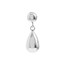 10K White Gold 5.6mm Half Bead Stud with 11mm Teardrop Earrings
