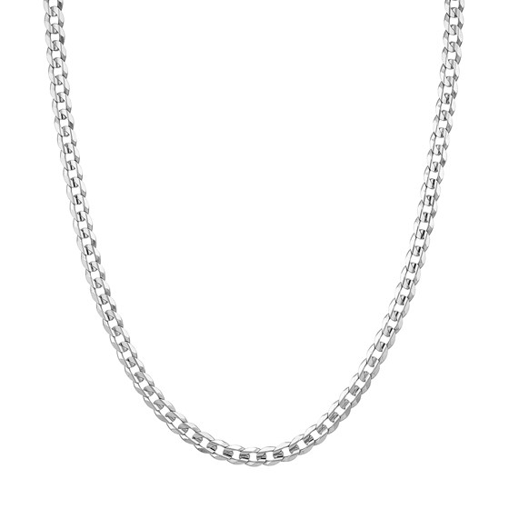 10K White Gold 5.8 mm Concave Cuban Chain w - 20in. 10K White Gold 5.8 mm Concave Cuban Chain w - 20in.