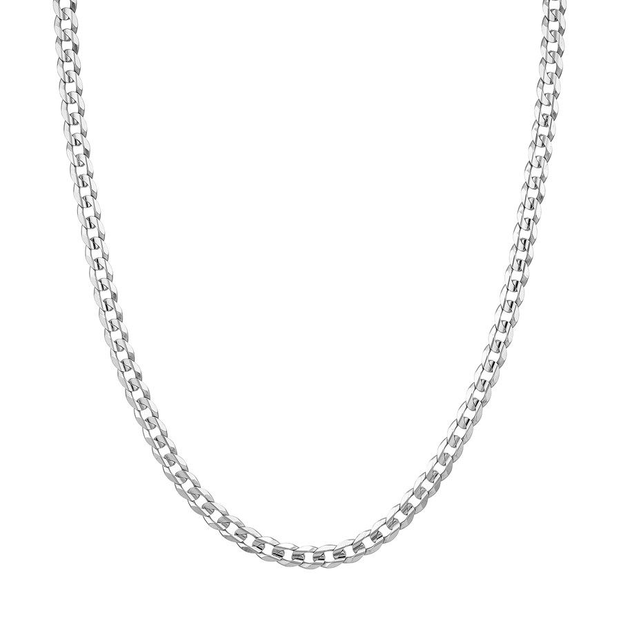 10K White Gold 5.8 mm Concave Cuban Chain w - 20in.