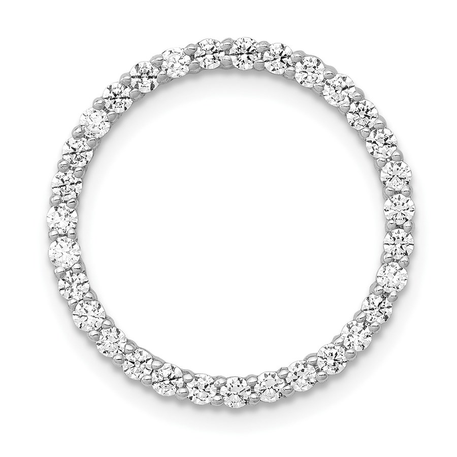 10K White Gold 5/8ct. Diamond Circle Chain Slide