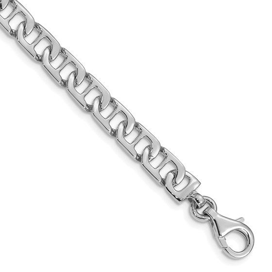 10K White Gold 6.5mm Hand- Fancy Anchor Link Bracelet - 7.25 in. 10K White Gold 6.5mm Hand- Fancy Anchor Link Bracelet - 7.25 in.