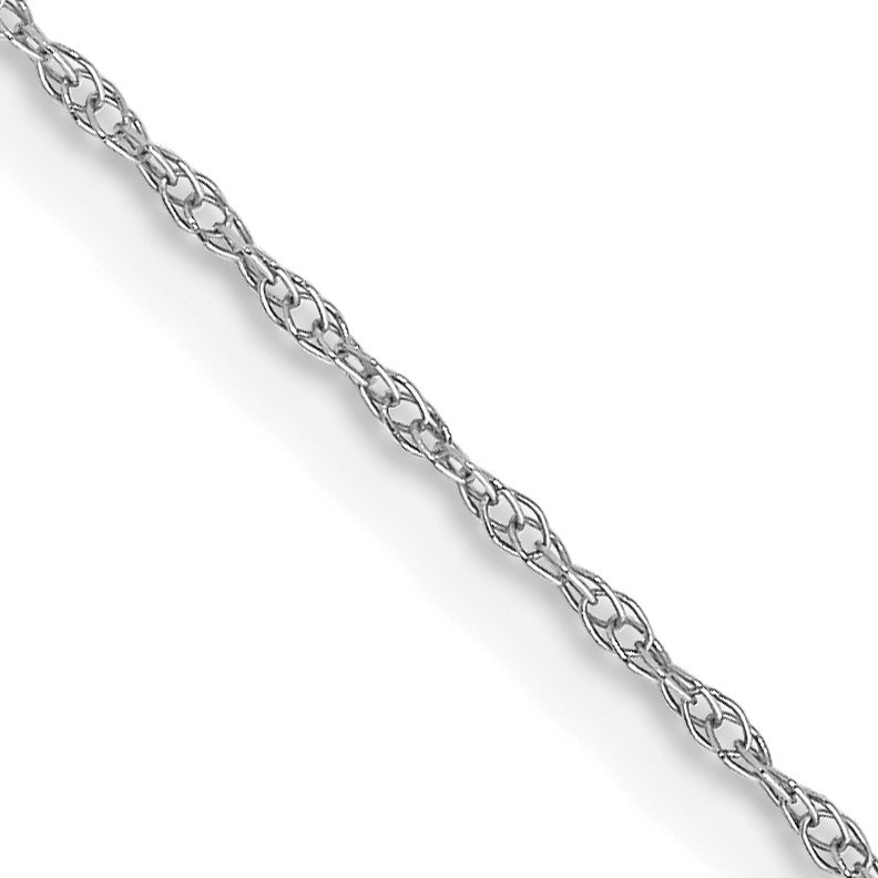 10K White Gold .6 mm Carded Cable Rope Chain - 24 in.