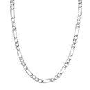 10K White Gold 7.3 mm Concave Figaro Chain - 30in