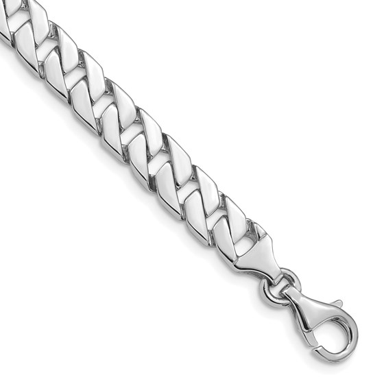 10K White Gold 7.4mm Fancy Link Bracelet - 8 in. 10K White Gold 7.4mm Fancy Link Bracelet - 8 in.