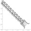 10K White Gold 9.6mm Hand- Rounded Curb Link Bracelet - 8 in.