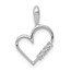 10K White Gold AA 1/20ct. Diamond Heart Pendant