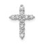 10K White Gold AA 1/3ct. Diamond Cross Pendant - 14.75 mm