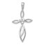 10K White Gold AA Diamond Cross Pendant - 30.5 mm