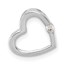 10K White Gold AA Diamond Heart Chain Slide