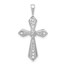 10K White Gold AA Diamond Passion Cross Pendant - 28 mm
