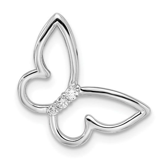 10K White Gold Butterfly Chain Slide - 18.5 mm 10K White Gold Butterfly Chain Slide - 18.5 mm