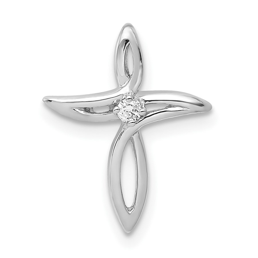 10K White Gold Cross Pendant Mounting - 16.5 in.