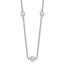 10K White Gold CZ 9 Station Necklace - 18 in.