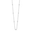 10K White Gold CZ 9 Station Necklace - 18 in.