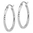 10K White Gold D/C Hinged Hoop Earrings - 27 mm