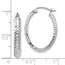 10K White Gold D/C Oval Hinged Hoop Earrings - 23 mm