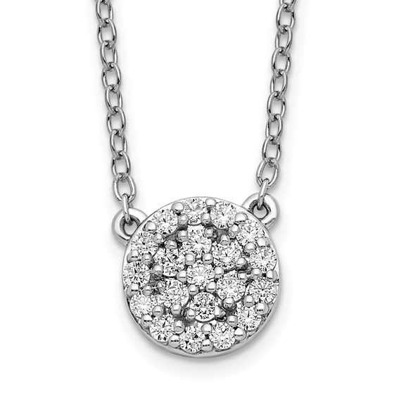 10K White Gold Diamond 18in Necklace - 18 in.