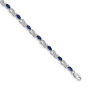 10K White Gold Diamond and Sapphire Infinity Bracelet - 7 in.