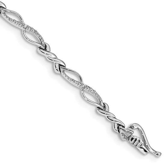 10K White Gold Diamond Bracelet - 7.25 in. 10K White Gold Diamond Bracelet - 7.25 in.