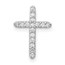 10K White Gold Diamond Cross Pendant - 14 mm