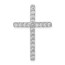 10K White Gold Diamond Cross Pendant - 27.5 mm