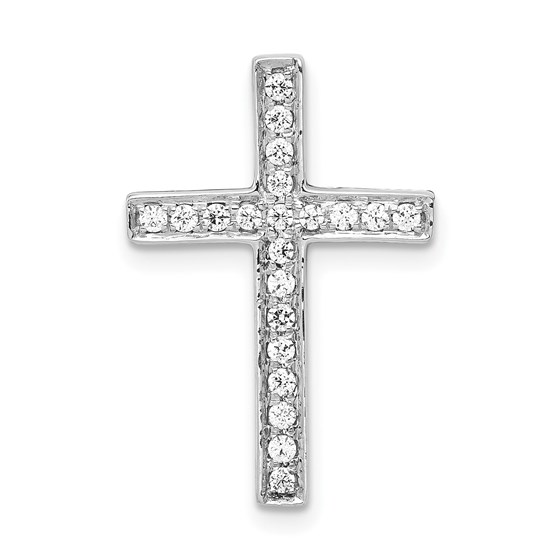 10K White Gold Diamond Cross Slide Pendant - 22 mm 10K White Gold Diamond Cross Slide Pendant - 22 mm