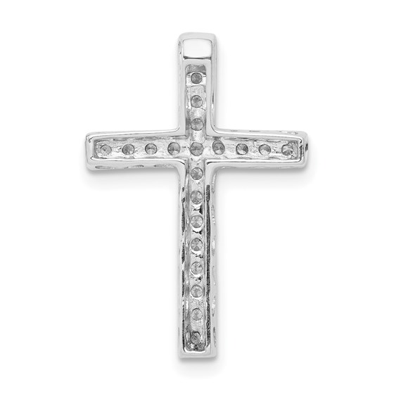 10K White Gold Diamond Cross Slide Pendant 22 mm
