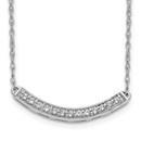 10K White Gold Diamond Curved Bar 18 inch Necklace - 18 in.