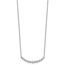10K White Gold Diamond Curved Bar Necklace - 18 in.