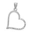 10K White Gold Diamond-cut Heart Pendant - 27 mm