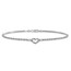 10K White Gold Diamond-cut Rope Heart Anklet - 9 in.