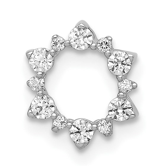 10K White Gold Diamond Fancy Circle Chain Slide 10K White Gold Diamond Fancy Circle Chain Slide