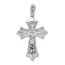10K White Gold Diamond Fleur de Lis Cross Pendant - 26.5 mm