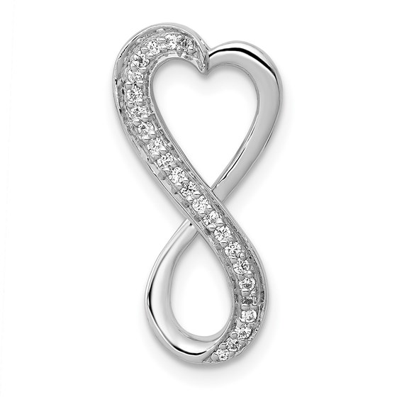 10K White Gold Diamond Freeform Heart Infinity Chain Slide 10K White Gold Diamond Freeform Heart Infinity Chain Slide