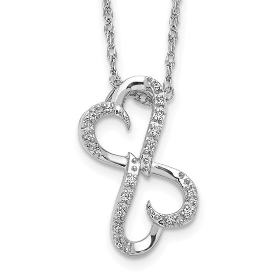 10K White Gold Diamond Heart 18 inch Necklace - 18 in. 10K White Gold Diamond Heart 18 inch Necklace - 18 in.