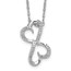 10K White Gold Diamond Heart 18 inch Necklace - 18 in.