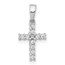 10K White Gold Diamond Latin Cross Pendant - 16 mm