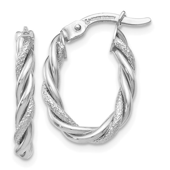 10K White Gold Earrings - 18 mm 10K White Gold Earrings - 18 mm