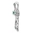 10K White Gold Emerald Fleur de Lis Cross Chain Slide - 25.2 mm