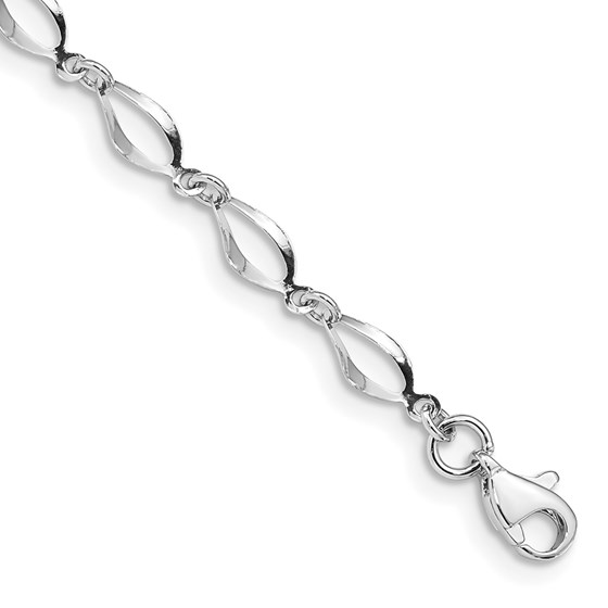 10K White Gold Fancy Link Bracelet - 7.25 in. 10K White Gold Fancy Link Bracelet - 7.25 in.