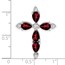 10K White Gold Garnet and Diamond Cross Chain Slide - 28 mm
