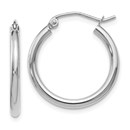 10K White Gold Hinged Hoop Earrings - 20 mm