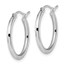 10K White Gold Hinged Hoop Earrings - 20 mm